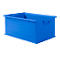Caja apilable SSI Schäfer serie 14/6-2, volumen 21 l, hasta 30 kg, asa empotrada y portaetiquetas, polipropileno, azul, 10 unidades.