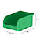 Caja con abertura frontal LF 211, plástico, 0,9 l, verde