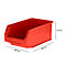 Caja con abertura frontal SSI Schäfer LF 321, polipropileno, L 343 x An 209 x Al 145 mm, 7,5 l, rojo