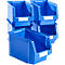 Caja con abertura frontal SSI Schäfer LF 322, polipropileno, L 343 x An 209 x Al 200 mm, 10,4 l, azul, 5 unidades