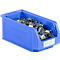 Caja con abertura frontal SSI Schäfer LF 421, polipropileno, L 380 x An 185 x Al 154 mm, 7,8 l, azul