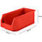 Caja con abertura frontal SSI Schäfer LF 421, polipropileno, L 380 x An 185 x Al 154 mm, 7,8 l, rojo