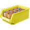 Caja con abertura frontal SSI Schäfer LF 532, polipropileno, L 500 x An 312 x Al 200 mm, 23,5 l, amarillo