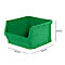 Caja con abertura frontal SSI Schäfer LF 543, plástico PP, L 500 x An 470 x Al 300 mm, 57 l, verde
