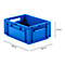Caja con dimensiones norma europea EF 4170, sin tapa, 15,7 l, azul