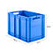 Caja con dimensiones norma europea EF 6420, 83,8 l, azul