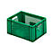 Caja con dimensiones norma europea, L 400 x An 300 mm, sin tapa, capacidad 16 l, verde