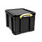 Caja de almacenaje Really Useful Boxes, 35 l, negro, asas amarillas
