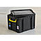 Caja de almacenaje Really Useful Boxes, 35 l, negro, asas amarillas