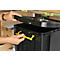 Caja de almacenaje Really Useful Boxes, 35 l, negro, asas amarillas