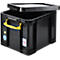 Caja de almacenaje Really Useful Boxes, 35 l, negro, asas amarillas