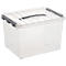 Caja de almacenaje Sunware Q-line, tapa con asa, 22 l, L 400 x An 300 x Al 260 mm