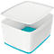 Caja de almacenamiento Leitz MyBox, DIN A4, para utensilios, blanco/azul hielo