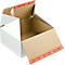 Caja de cartón con fondo flash ColomPac CP 155.255, ancho 310 x fondo 190 x alto 133 mm, plegado en Z, cierre autoadhesivo, blanco, 20 unidades