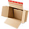 Caja de cartón de plegado rápido DIN A3, doble fondo, cierre autoadhesivo, marrón, 10 unidades