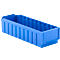 Caja de estantería SSI Schäfer RK 521, para estantería de 500 mm de profundidad, divisible en 10 compartimentos, portaetiquetas, cerrada, L 508 x A 162 x A 115 mm, PS, azul
