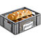 Caja de panadería Euro Box, apta para alimentos, capacidad 11,9 L, versión calada, gris