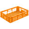 Caja de panadería Euro Box, apta para alimentos, capacidad 25,3 litros, versión calada, amarillo-naranja