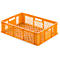 Caja de panadería Euro Box, apta para alimentos, capacidad 30 litros, versión calada, amarillo-naranja