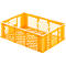 Caja de panadería Euro Box, apta para alimentos, capacidad 35,7 litros, versión calada, amarillo-naranja