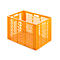 Caja de panadería Euro Box, apta para alimentos, capacidad 75 litros, versión calada, amarillo-naranja