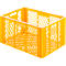 Caja de panadería Euro Box, apta para alimentos, capacidad 79,8 litros, versión calada, amarillo-naranja