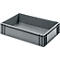 Caja de panadería Ringoplast Euro Box, 25,8 l, apta para alimentos, versión cerrada, sin tapa, L 600 x A 400 x A 143 mm, plástico, gris