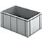 Caja de panadería Ringoplast Euro Box, 56,8 l, apta para alimentos, versión cerrada, sin tapa, L 600 x A 400 x A 273 mm, plástico, gris