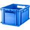 Caja de tamaño EURO EF 4220, L 400 x A 300 x A 220 mm, capacidad 20,4 l, capacidad de carga 15 kg, apilable, polipropileno, azul