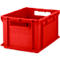 Caja de tamaño EURO EF 4220, L 400 x A 300 x A 220 mm, capacidad 20,4 litros, capacidad de carga 15 kg, apilable, polipropileno, rojo