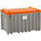 Caja de transporte y plataforma CEMO CEMbox 400, polietileno, 400 l, L 1200 x An 790 x Al 750 mm, apilable, gris/naranja