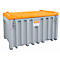 Caja de transporte y plataforma CEMO CEMbox 400, polietileno, 400 l, L 1200 x An 810 x Al 750 mm, apilable, grúa, gris/naranja