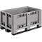 Caja industrial, Euronorm, volumen 330 l, hasta 450 kg, apilable, con 3 guías, cerrada, L 1200 x A 800 x H 600 mm, polietileno, gris