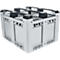 Caja industrial, Euronorm, volumen 610 l, hasta 450 kg, apilable, con 3 guías, cerrada, L 1200 x A 1000 x H 780 mm, polietileno, gris