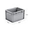 Caja norma europea serie EF 2120, de PP, capacidad 1,9 l, paredes cerradas, asa integrada, gris