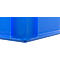 Caja norma europea serie EF 4320, de PP, capacidad 29,5 l, paredes cerradas, asa integrada, azul