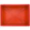 Caja norma europea serie EF 4320, de PP, capacidad 29,5 l, paredes cerradas, asa integrada, rojo