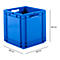 Caja norma europea serie EF 4440, de PP, capacidad 53,9 l, paredes cerradas, asidero, azul