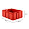 Caja norma europea serie EF 8320, de PP, capacidad 122 l, paredes cerradas, rojo, asidero