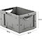 Caja norma europea serie LTB 4220, de PP, capacidad 19,8 l, sin tapa, gris