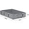 Caja norma europea serie LTB 6120, de PP, capacidad 20,3 l, sin tapa, gris