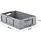 Caja norma europea serie LTB 6170, de PP, capacidad 30,7 l, sin tapa, gris