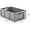 Caja norma europea serie LTB 6220, de PP, capacidad 41 l, sin tapa, gris