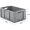 Caja norma europea serie LTB 6270, de PP, capacidad 51,4 l, sin tapa, gris