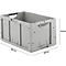 Caja norma europea serie LTB 6320, de PP, capacidad 61,7 l, sin tapa, gris