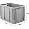 Caja norma europea serie LTB 6420, de PP, capacidad 82,3 l, sin tapa, gris