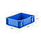 Caja norma europea serie MF 4120, de PP, capacidad 10 l, asa integrada, azul