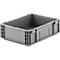 Caja norma europea serie MF 4120, de PP, capacidad 10 l, asa integrada, gris