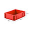 Caja norma europea serie MF 4120, de PP, capacidad 10 l, asa integrada, rojo