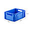 Caja norma europea serie MF 4170, de PP, capacidad 14,6 l, asidero, azul